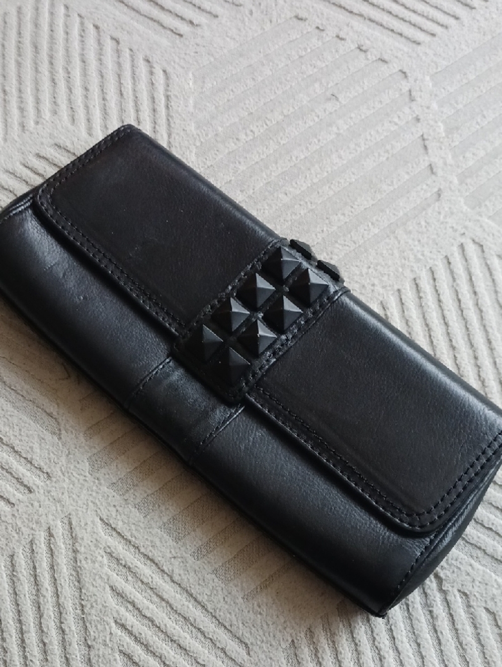 Kenneth Cole Reaction Fierce Black Studded Leather Clutch